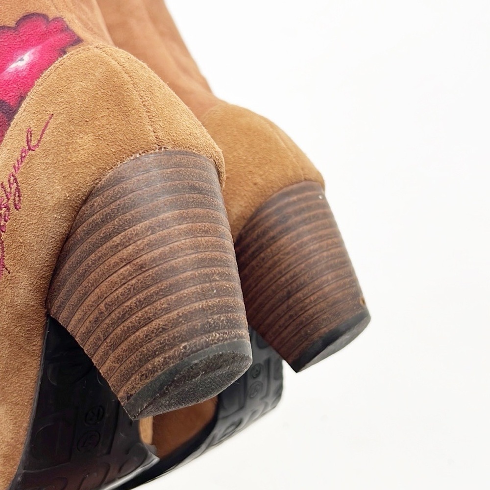 Desigual ESTHER High Shaft High Heel Boots, EU 37 US 6.5, Brown Floral - Picture 14 of 15